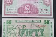 Great Britain (British Armed Forces) 1 Pound &amp; 50P Pence 4th &amp; 6th SERIES ( Uncirculated )