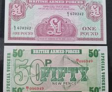 Great Britain (British Armed Forces) 1 Pound & 50P Pence 4th & 6th SERIES ( Uncirculated )