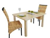 Dining Chairs 2 pcs Abaca and Solid Mango Wood