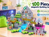 main image for ad 100 piece STEM magnetic building blocks set
