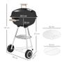 Kettle Charcoal Grill, Portable Round BBQ Smoker with Lid and Damper, Outdoor Garden Party Barbecue Image 7