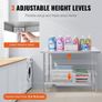 Stainless Steel Prep Table, 30 x 48 x 34 Inch, Heavy Duty Metal Worktable with 3 Adjustable Height Levels, Commercial Workstation for Kitchen Garage Restaurant Backyard Image 5