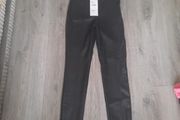 Zara black leather look trousers