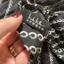 Silk black and white scarf Image 4