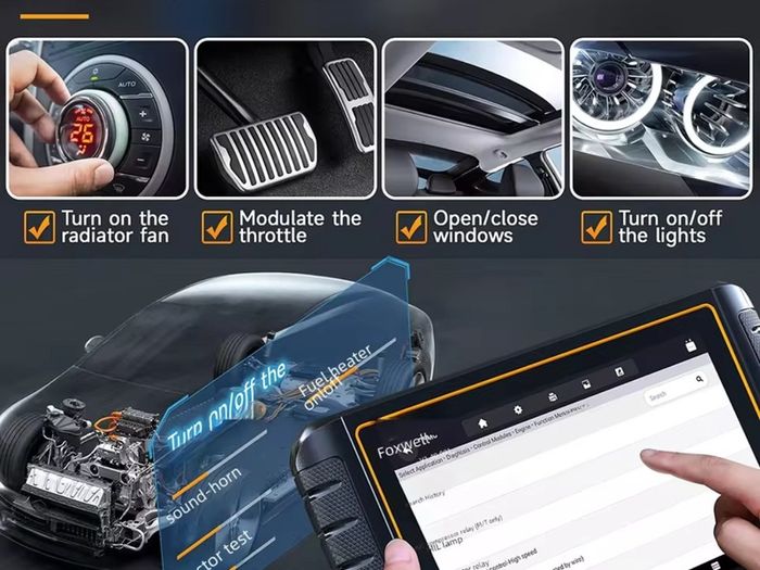 FOXWELL GT75TS OBD2 Automotive Scanner ECU Coding TPMS Service 31 Reset Bidirectional OE-level OBDII Car Diagnostic Scanner