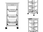 BRAND NEW Kitchen Trolley Cart Three-layer Dining Shelf Rack with Universal Wheel Basket Storage Drawers