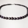 Peacock/black pearls necklace with sterling silver clasp Image 2