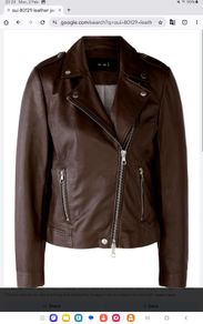 German brand Oui - Genuine Soft Nappa Leather Jacket - Dark Brown - DE 38 UK 12 - BNWT RRP 460