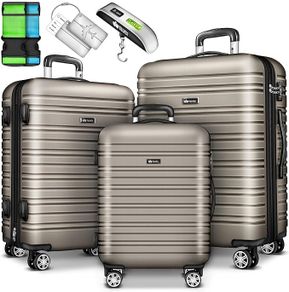 3 x Suitcase 4 wheel hard shell  Luggage bags hard-shell  4 wheels