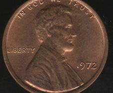 1972 U.S.A. Lincoln Memorial One Cent