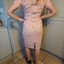 Pink lace effect dress Image 4