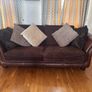 Brown Leather & Fabric 4-Seater Sofa Image 4
