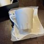 Set of 4 white porcelain espresso cups with saucers Image 4