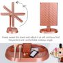 Makeup Mirror, Lighted Vanity Mirror with 1x/2x/3x Magnification, 21 LED Portable Trifold Mirror Touch Screen Dimming Dual Power, Illuminated Cosmetic Mirror for Countertop (MULTIPLE COLOURS) Image 8