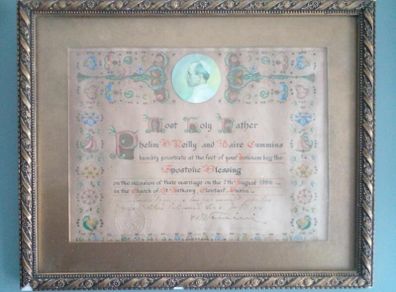 Vtg Framed Papal Blessing 1956