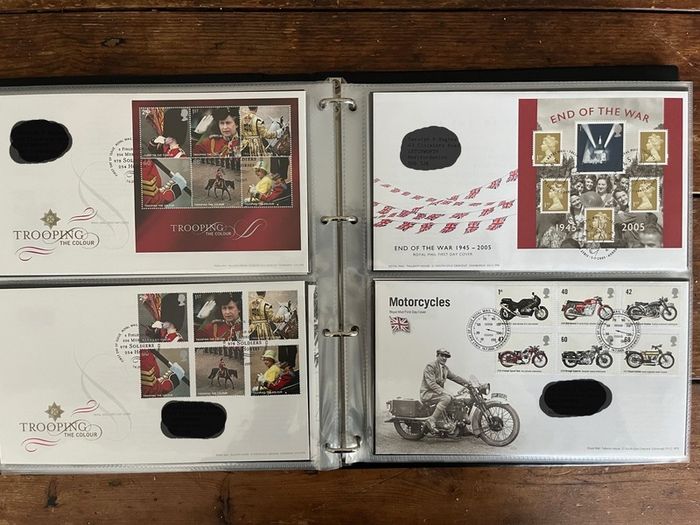 Collection of  87 UK First Day Cover stamps 2003 to 2006 in album