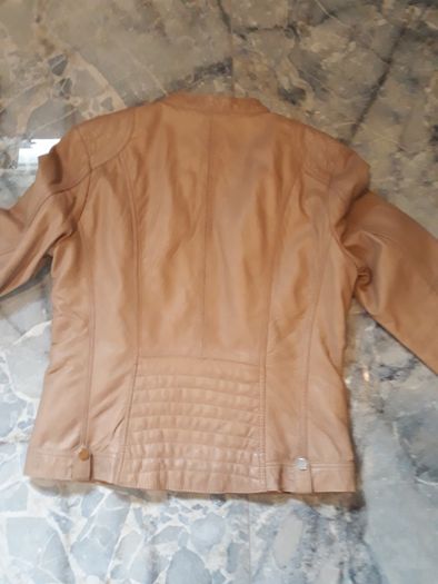 Beige Leather Jacket