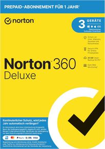 Norton 360 Deluxe 1 Year 3 Devices + 25GB Backup