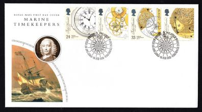 1993 Great Britain Marine Timekeepers Commemorative Stamps Royal Mail Addressed First Day Cover (FDC)