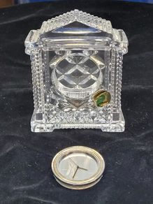 Waterford Crystal Mantel Clock Signed Crystal Only Broken Movement
