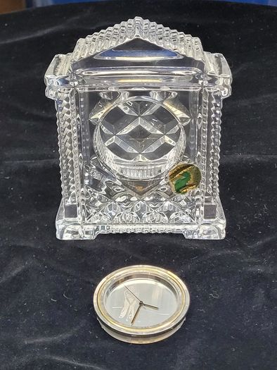 Waterford Crystal Mantel Clock Signed Crystal Only Broken Movement