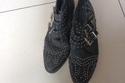 Office Of London Black  Faux Suede Ankle Boots.  S. 41 -8
