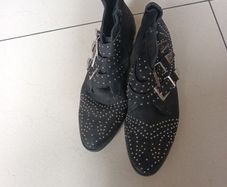 Office Of London Black  Faux Suede Ankle Boots.  S. 41 -8
