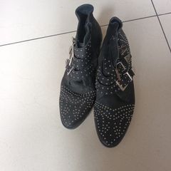 Office Of London Black  Faux Suede Ankle Boots.  S. 41 -8