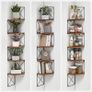 Bookcase with Zigzag Design, 5 Levels, 20 x 20 x 127.5 cm, for Bedroom, Study, Living Room, Vintage Brown-Black Image 6