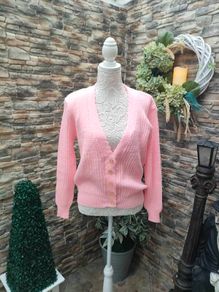 pink vintage knitted cardigan made in Italy