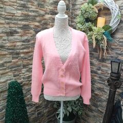 pink vintage knitted cardigan made in Italy