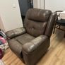 Brown Leather Manual Recliner Armchair Image 3