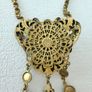 1930s Art Deco Vintage Victorian Art Nouveau Brass Necklace Image 7