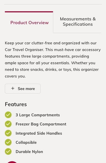 car boot organiser