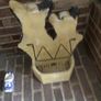 Tall vintage ceramic cats in basket with metal hooks Image 2