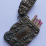 RARE!! Antique Sterling Silver Engraved Matchbox Pendent MATCH SAFE Vesta Case - Late 1800s Image 3
