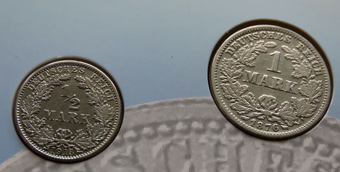 12 Coins (incl 2 Silver ) in old Germany set | 130 Years Deutsche Mark | 2 Silver coins | 12 coins