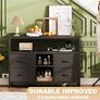 110cm TV Stand, TV Cabinet with Power Outlets & LED Light, 4 Fabric Drawers TV Unit for TVs Up to 55 inch, Entertainment Center for Living Room, Bedroom, Black Image 8