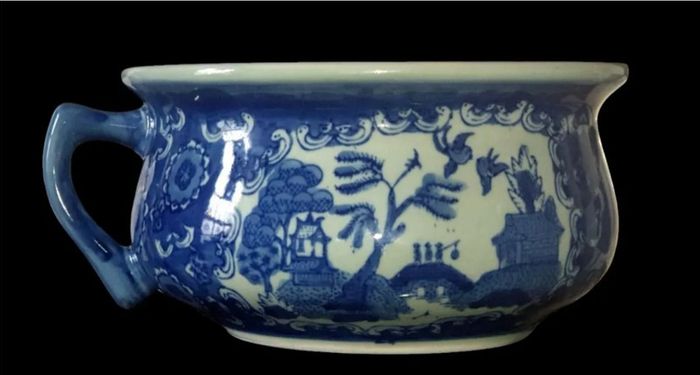 Antique Blue Willow Chamber Pot Pristine