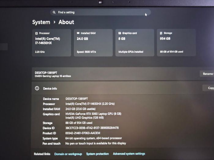 Hp Omen 16-am0300ng Gaming Laptop | Rtx 5060 8gb | I7-14650hx | 24gb Ddr5 | 1tb Ssd | 16" Wuxga 144hz