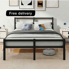 5ft King Bed Frame with Headboard,150x200cm