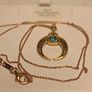 Gold Plated Sterling Silver Turquoise Cresent Shaped Pendant Image 10