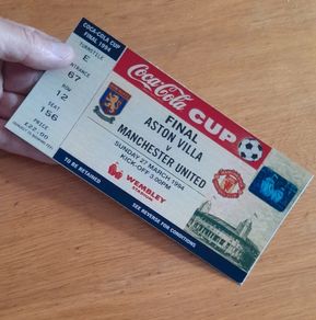Aston Villa v Manchester Utd Souvenir Ticket Coca Cola Cup Final 1994