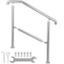 Stainless Steel Adjustable 3 Step Handrail for Indoor and Outdoor Stairs, 99.8 kg Capacity with Installation Kit for Porch and Steps Image 8