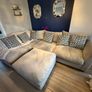 Corner sofa and foot poof Image 2