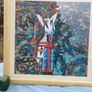 Mongol Princess Warrior Oil on Silk Image 3