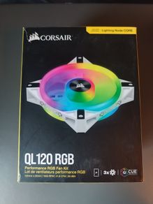 3x Corsair white QL120 LED Fans Set inc. hub (white fans)