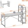 Computer Desk with Storage Shelves Writing Desk with Shelves 160CM Reversible Computer Desk with Bookshelf for Home Office Small Space (FREE POSTAGE) Image 6