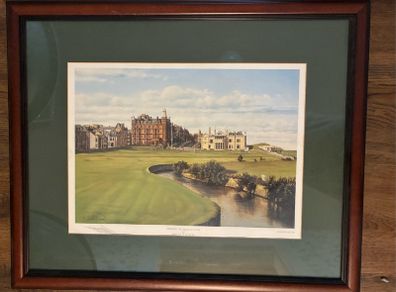Graeme W. Baxter Signed Golf Print, Swilcan Burn, St Andrews (Framed)