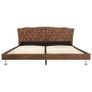 Bed Frame Brown Faux Suede Leather 150x200 cm Image 3